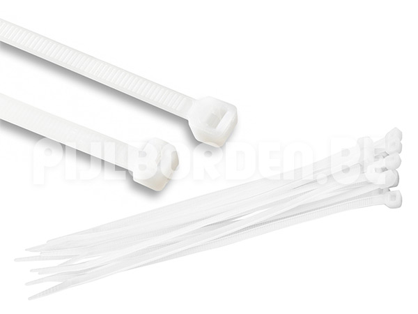 Tiewraps of kabelbinders voor het eenvoudig bevestigen van borden met behulp van boorgaten